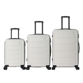 Luggage Sets ABS Hardshell 3pcs Luggage, Lightweight Durable Suitcase sets Spinner Wheels Suitcase 20''24''28'' (White)