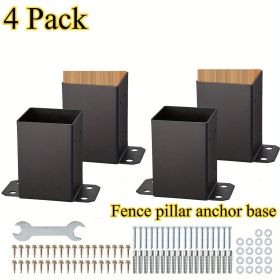 4x4 Post Base 4 Pcs, Inner Size 3.6"x3.6" Post Base Brackets