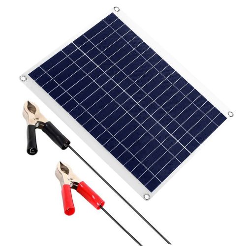 Outdoor Solar Panel 12V 25W Car Battery Charger IP68 Waterproof w/ 3.0A Dual USB Charging Clip Line Outdoor Solar Panel 12V 25W Car Battery Charger IP68 Waterproof w/ 3.0A Dual USB Charging Clip Line
