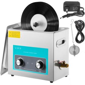 VEVOR Ultrasonic Vinyl Record Cleaner 6L 40kHz Vinyl Ultrasonic Cleaning Machine Knob Control Record Ultrasonic Cleaner 4 Records Vinyl Sonic Cle