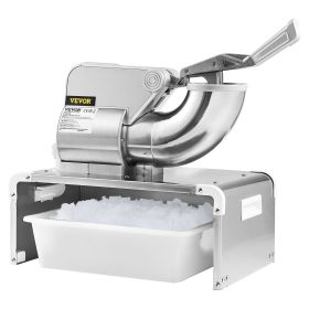 VEVOR Ice Crushers Machine, 661lbs Per Hour Electric Snow Cone Maker with 4 Blades, Stainless Steel Shaved Ice Machine with Cover