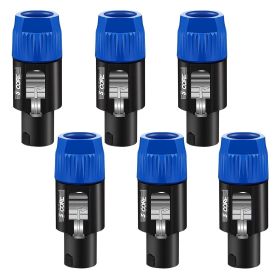 5 Core 4 Pole Speakon Connector 6 Pieces with Twist Lock Audio Jack Male Plug ?Loud Speaker to Amplifier Plug - 4 Conductor Speak-On Cable Adapte