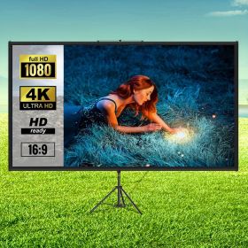 80/100 Inch Portable Projector Screen 16:9 HD 4K Home Theater Outdoor Projection Screen with Adjustable Stand Wrinkle-Free for Movies Gaming Offi