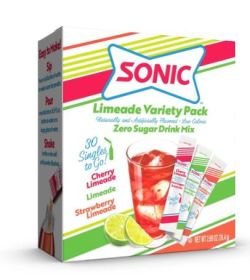 Sonic Limeade Variety Pack, Zero Sugar Drink Mix, 30ct