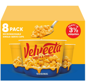 Velveeta Shells and Cheese Original Macaroni and Cheese Cups Easy Microwaveable Dinner, 8 ct Pack, 2.39 oz Cups
