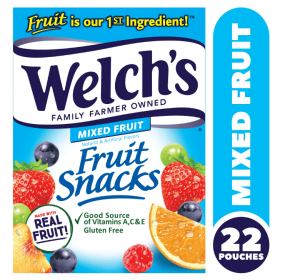 Welch's, Made With Real Fruit Fruit Snacks, Mixed Fruits, 0.8 oz, 22 Count