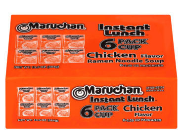Maruchan Instant Lunch Chicken Flavor Ramen Noodles, 2.25 oz, 6 Count Shelf Stable Cup