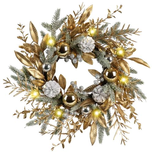 Christmas Wreath 20 Inch Christmas Door Decoration Garland With Warm Lights Christmas Wreath 20 Inch Christmas Door Decoration Garland With Warm Lights
