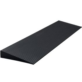 1.6-inch High Solid Rubber Wheelchair Ramp, Used For Threshold, Doorway, And Bathroom Threshold Ramps, Black, Not Available On Weekends, Prohibit (Color: Black)