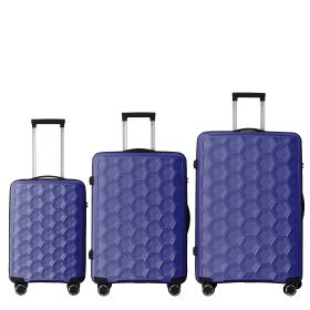3-Piece Luggage Set Travel Lightweight Suitcases with Rolling Wheels, TSA lock & Moulded Corner, Carry on Luggages for Business, Trip, (20"/24"/2 (Main Material: Polypropylene, Main Color: Dark Blue)