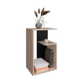 Stebbins Side Table, 2 Shelves (Color: Pearl / Black)