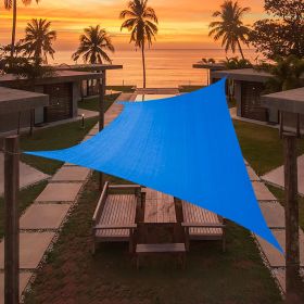Artpuch Custom Size Sky Blue Sun Shade Sail Triangle Canopy 185 GSM Durable Fabric UV Block Awning for Outdoor Patio Garden Backyard (Customized (Color: Sky Blue, size: 09'x13')