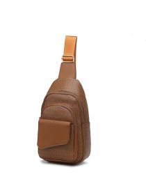MKF Collection Kace M Logo Printed Vegan Leather Women Sling Bag by Mia k (Material: Vegan Leather, Color: Tan)