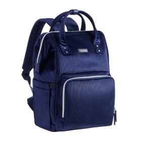 SUNVENO Velvet Stitching Diaper Bag Backpack Large Capacity Tote Shoulder Nappy Bag Organizer for Baby Care with Insulated Pockets,Waterproof Fab (Color: navy)
