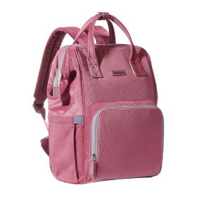 SUNVENO Velvet Stitching Diaper Bag Backpack Large Capacity Tote Shoulder Nappy Bag Organizer for Baby Care with Insulated Pockets,Waterproof Fab (Color: Purple)