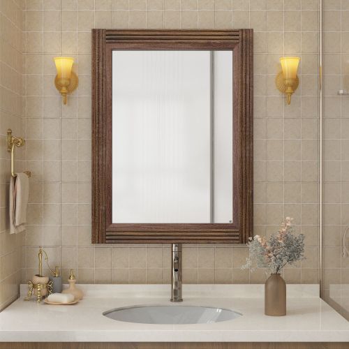 Solid Wood Frame Flat Bathroom Mirror-Small Solid Wood Frame Flat Bathroom Mirror-Small