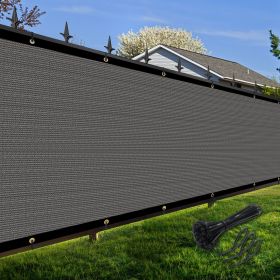 Artpuch Privacy Fence Screen Dark Grey Customized Outdoor Mesh Panels for Backyard, Balcony,Patio,Construction Site with Zip Ties (Color: Dark Grey, size: 6x2 ft)
