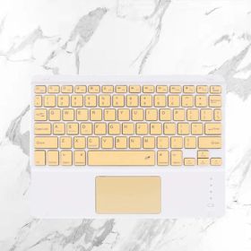 Bluetooth Rechargeable Wireless Touch Hand Rest Keyboard for Mobile Phone Tablet Laptop Wireless Bluetooth Keyboard (Color: Yellow)