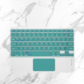 Bluetooth Rechargeable Wireless Touch Hand Rest Keyboard for Mobile Phone Tablet Laptop Wireless Bluetooth Keyboard (Color: blue-green)