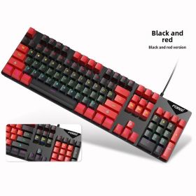 Wired Mechanical KeyboardGaming KeyboardMechanical KeyboardLuminous BacklightPlug and PlayGreen Axis Mechanical Keyboard (Color: black and red)