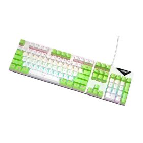 Wired Mechanical KeyboardGaming KeyboardMechanical KeyboardLuminous BacklightPlug and PlayGreen Axis Mechanical Keyboard (Color: white and greener)
